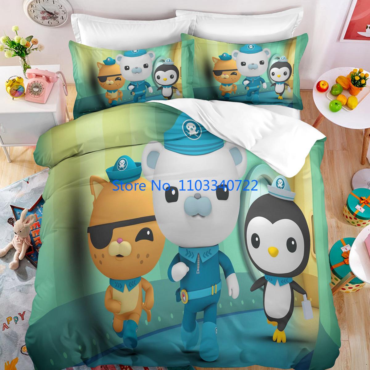 

AnimeThe Octonauts Kids Duvet Cover Set 3D Printed Comforter Cover Home Bedwear for Boy Girl Постельное белье Sets Bedroom Decor Child 120x150cm