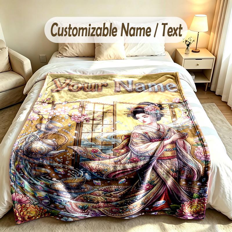 Coperta Morbida Tema Magia Fantasy Personalizzata con Nome Testo Stampato Coperta Calda Decorazione Divano Casa Camera da Letto