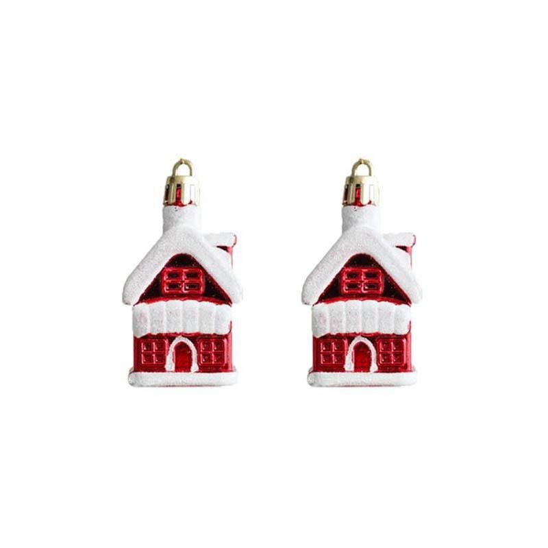 2/4Pcs Cartoon Red Plastic Christmas Ornaments, Xmas Tree Hanging Pendants, Holiday Decorations for Home, Bar, Shop, Wedding & Party