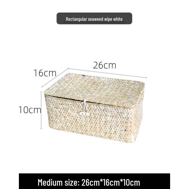 Japanese Style Bamboo Woven Storage Box with Lid - Haili Rattan Souvenir Basket