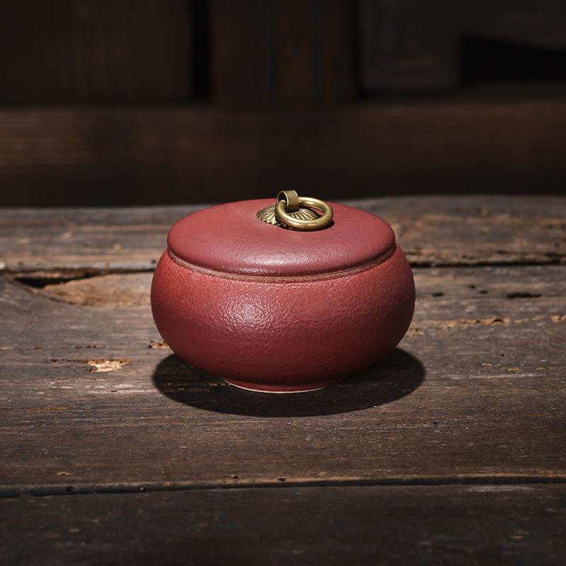 Creative Tea Jar Ceramic Coffee Food Sealed Jar Household Moisture-proof Storage Box Portable Travel Box Storage Container Home