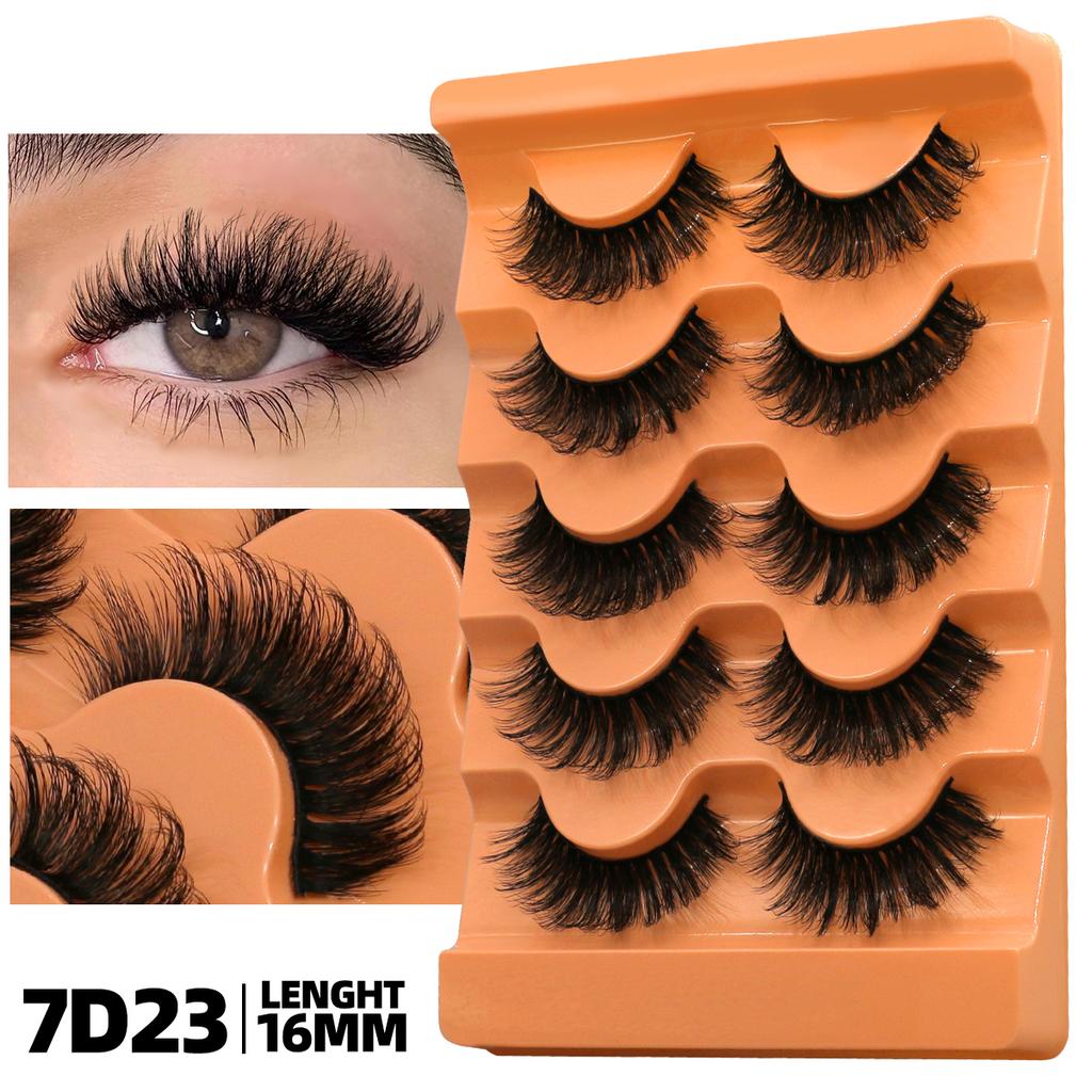 Fluffy Mink Lashes 5/7 Pairs Eyelashes Faux Mink Eyelashes Long Lasting Dramatic Volume Lashes Extension Thick Long