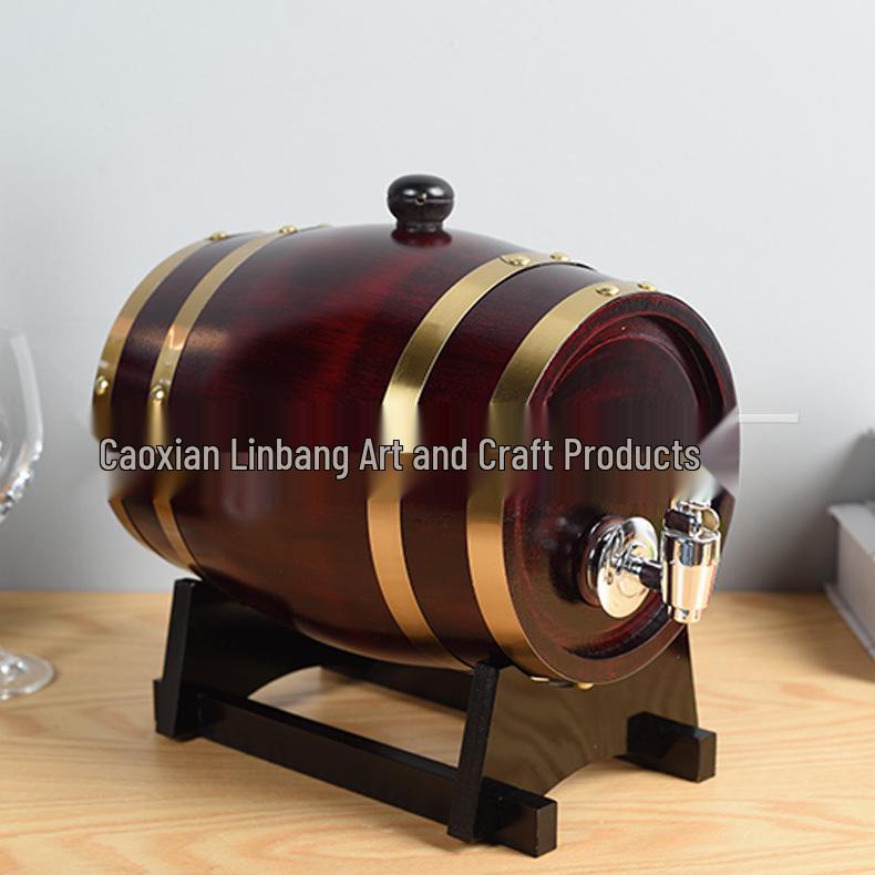 3L Red Wine Oak Barrel Display Ornament for Winery Exhibition