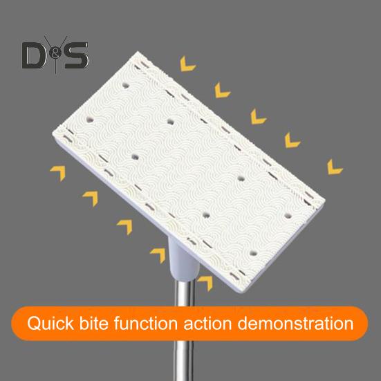 Automatic Cloth Clamp Mop with Rag 360 Degree Rotating Extended Mop Dry/Wet Dual-Purpose Household Cleaning Mop