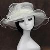 Chapéu de Sol Feminino Malha Transparente Decoração de Flor Cor Sólida Real Proteção Solar Estilo Princesa Vintage Elegante Chapéu de Casamento Adorno de Cabeça