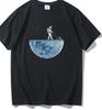 Lunar Cleaning Fun Simple Mini Cartoon Print Short-Sleeved T-Shirt Suitable for Both Men and Women 100% Cotton Trendy Top