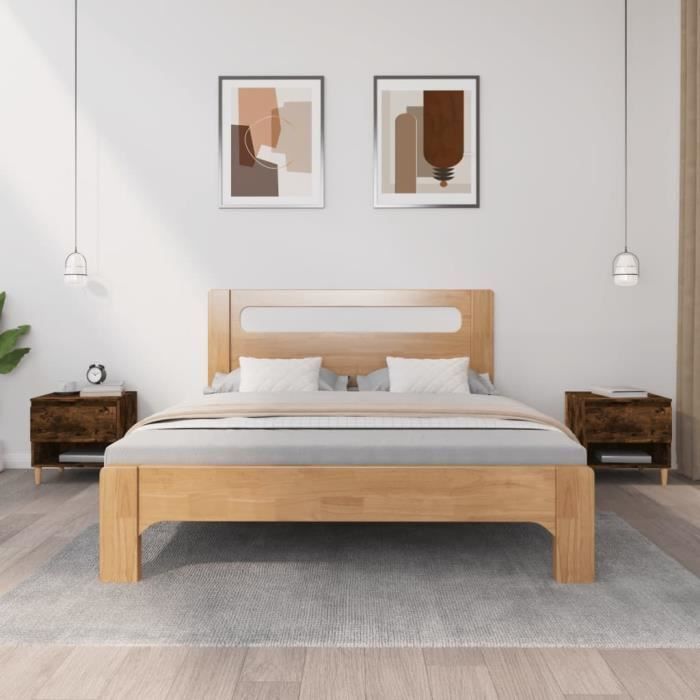 VidaXL Tables de chevet 2 pcs Chêne fumé 50x46x50 cm Bois d’ingénierie 819543