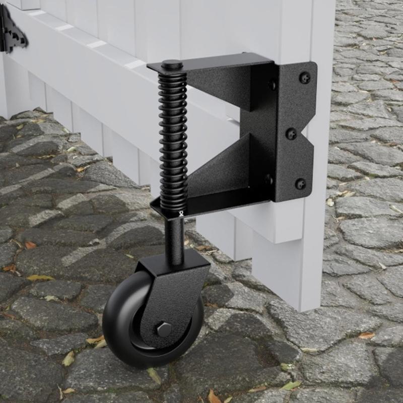 4inch Universals Gate Casters Adjustable Spring Gate Support Wheel Spring Loaded Gate Casters Hardware Easy To Install