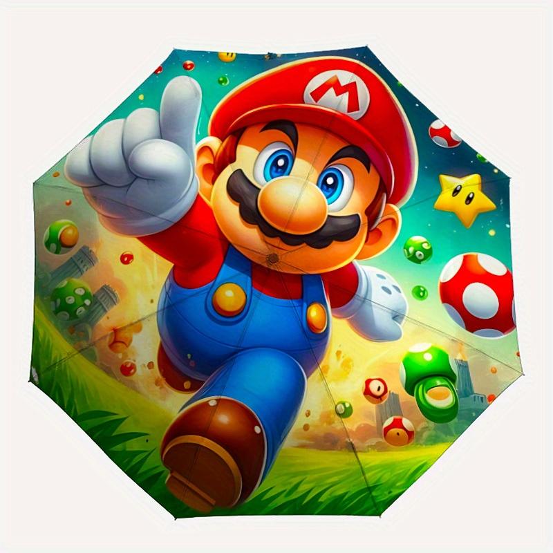 

1pc Mario Adventure Automatic Open Umbrella - 8-Rib Compact Foldable Design, Durable Fabric for Casual & Fashion Use, 057