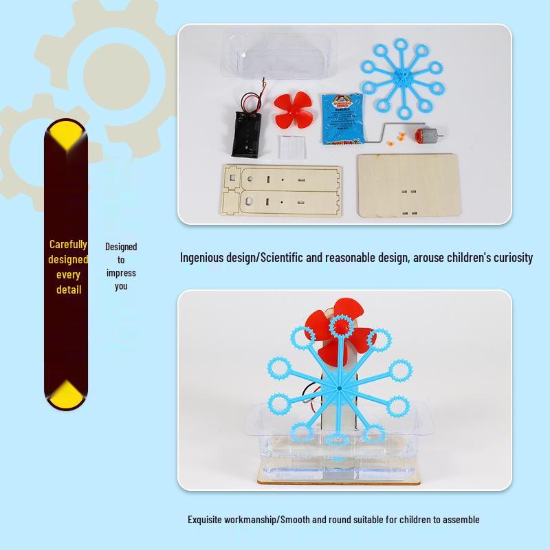 DIY Hand-Crank Bubble Machine Kit: Fun Science Experiment Model