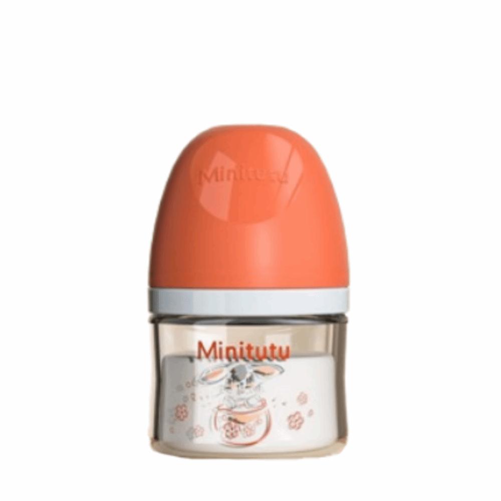 Wide Mouth Newborn Glass Bottle Rabbit Pattern Baby Milk Bottle Transparent