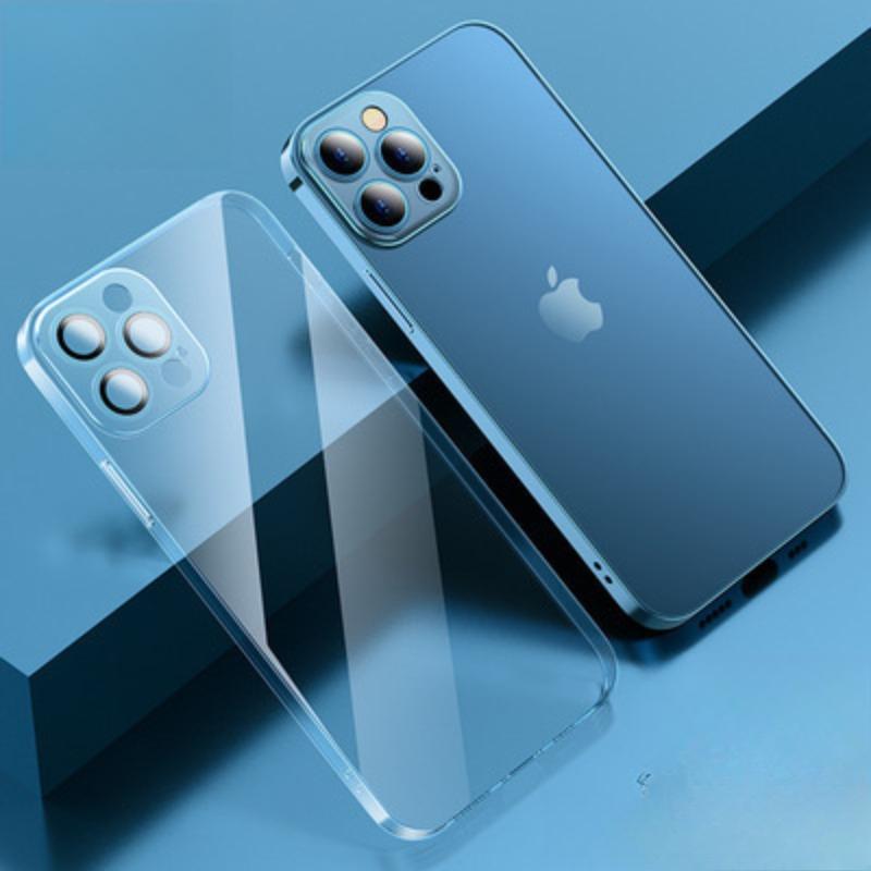 Applicable To IPhone16Promax Electroplated Lens Film Mobile Phone Case Soft Apple 15 Transparent Anti-fall Full Cover Protective Case