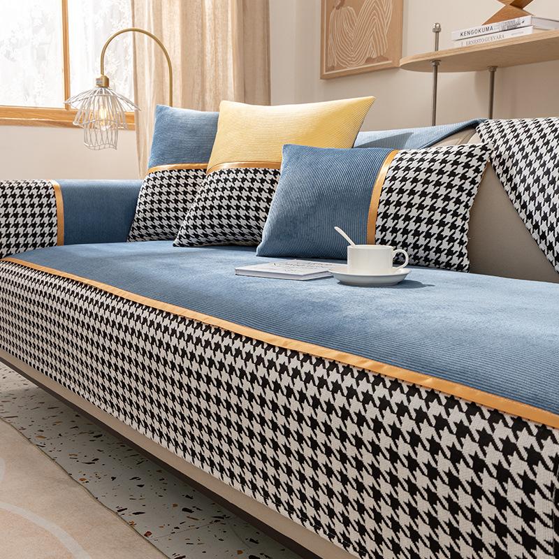 Qiandongge Sofa Cushion, Universal Light Luxury Seat Cushion In All Seasons,  New Non-Slip Leather Sofa Cover Cover Cloth Towel