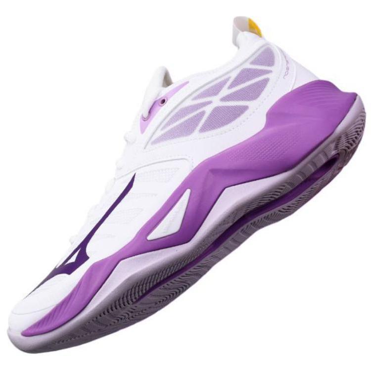 Mizuno Wave Dimension Comfortable Non-Slip Durable Low-Top Training Shoes Men Sneaker White Purple V1GC224010