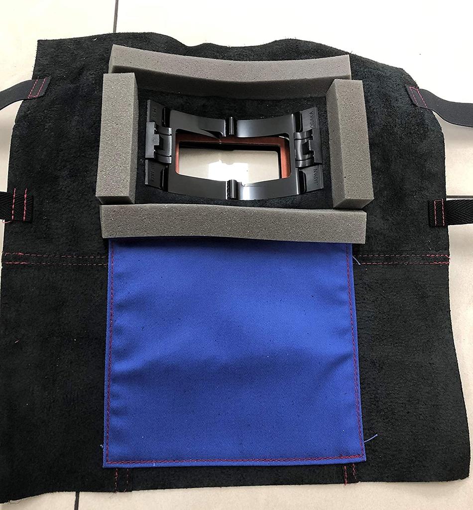 Red Gear Combination Welding Helmet with Drawstring Japanese-Made (Matte Black)