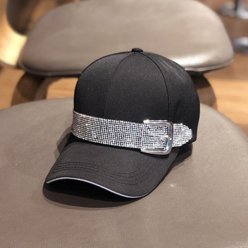 Fashionable Casual Rhinestone Baseball Cap For Women, Korean Version, Spring And Summer Outdoor Sunshade Duckbill Cap
