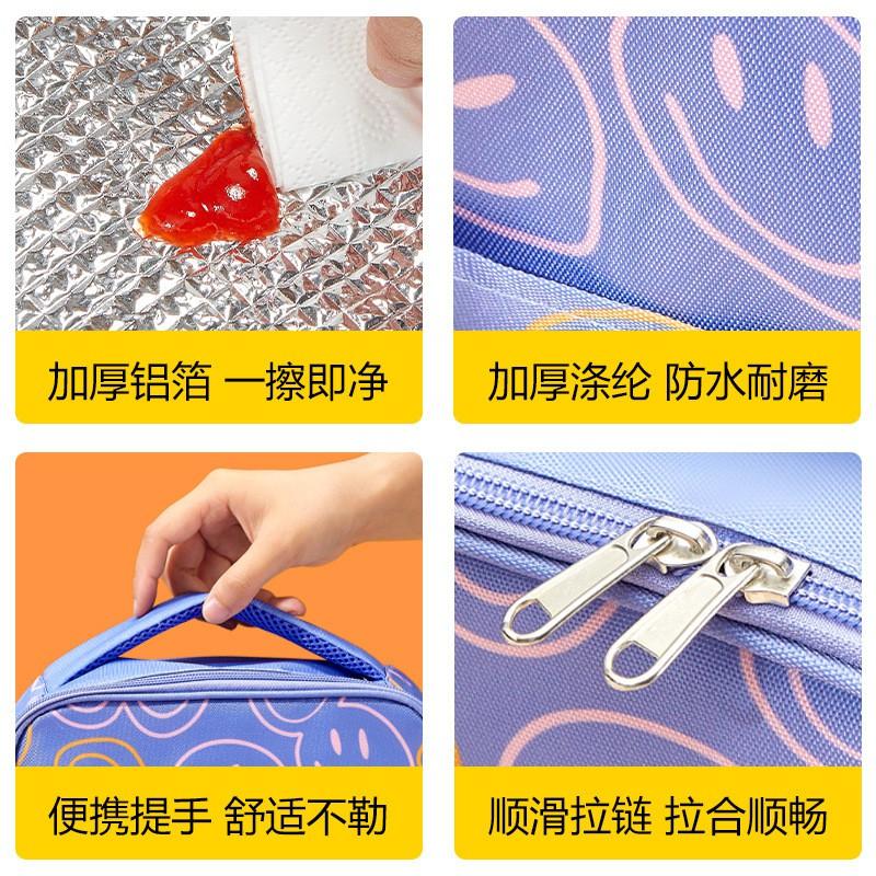 Insulated Lunch Bag Students With Gradient Print Foil Lining Foldable Design 7L Capacity Handheld Style