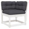 VidaXL Salon de Jardin avec Coussins 5 pcs, Sièges de Patio, Ensemble de Meubles, Mobilier de Terrasse Extérieur, Blanc Bois 3217011