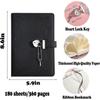 360-Page Leather Heart-Shaped Locking Journal, A5 Pink Diary with Lock and Key for Girls Women Adults