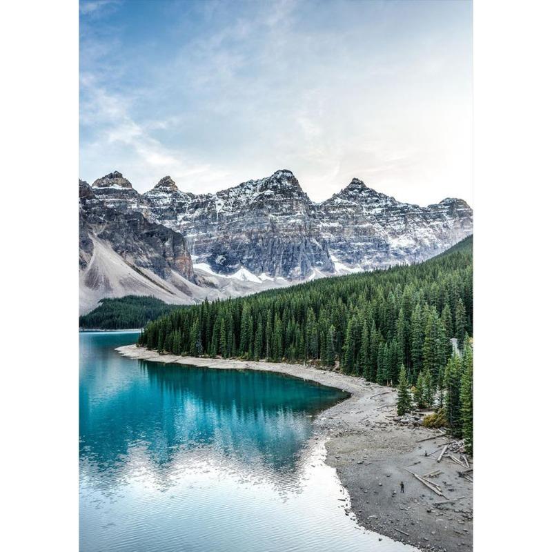 İskandinav doğal manzarası, yeşil orman, yol, dağ gölü, poster, tuval, resim, modern oturma odası için duvar sanatı,