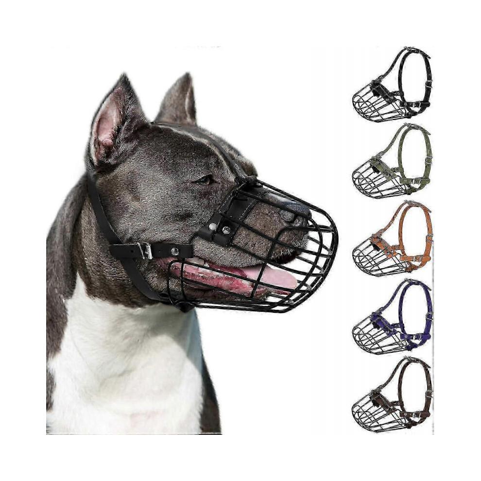 Atmungsaktiver Metallkorb-Maulkorb für Pitbull Amstaff Staffordshire Terrier Große Hunde