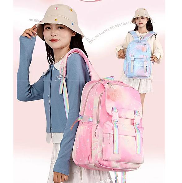 K-Pop Demon Hunters School Bag Kids Students Huntrix Girl Rainbow Dual-Shoulder Bag Boys Laptop Rucksack Outdoor Shouler Bag