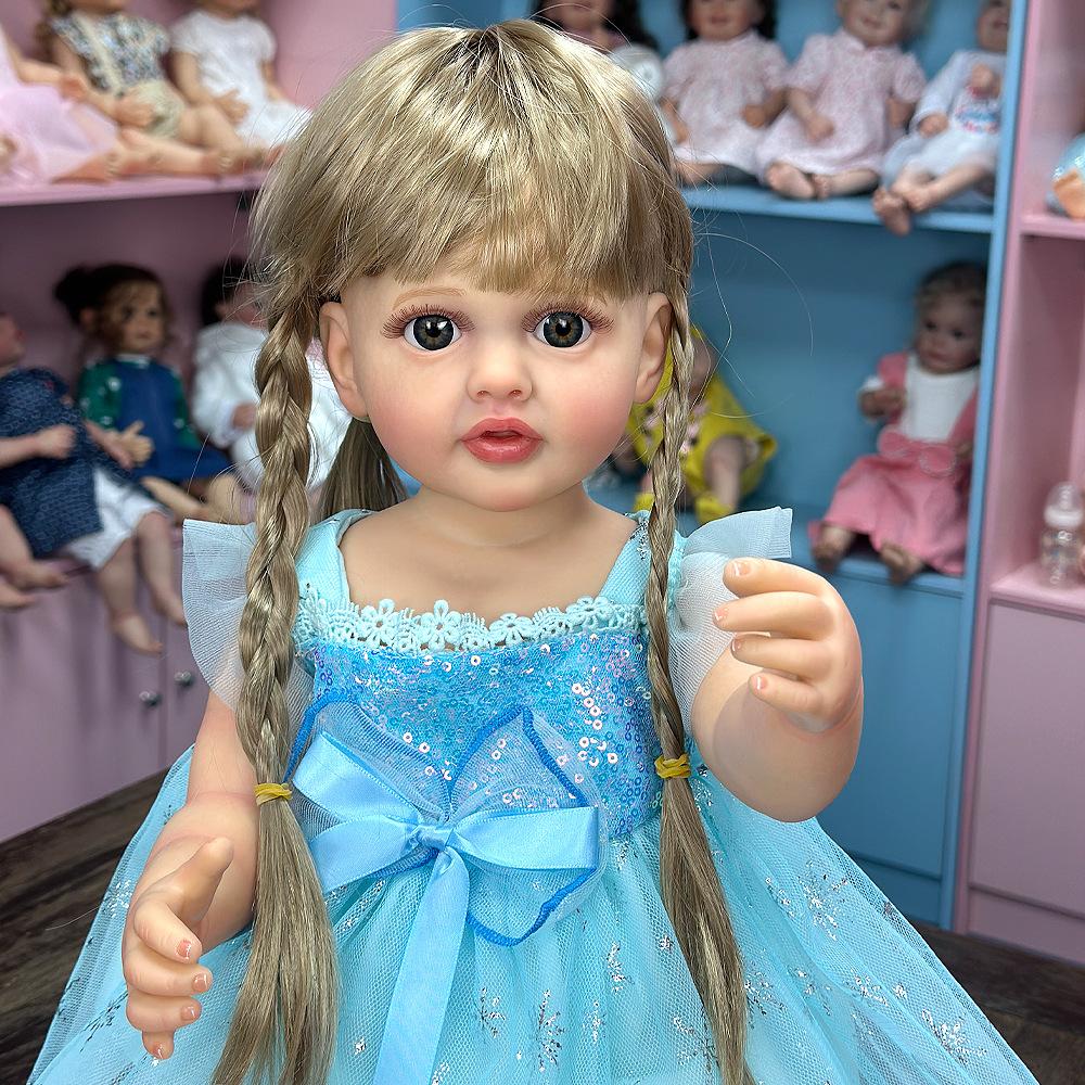 Pittura a strati multipli della pelle 3D della bambola rinata finita lavabile da 55 cm