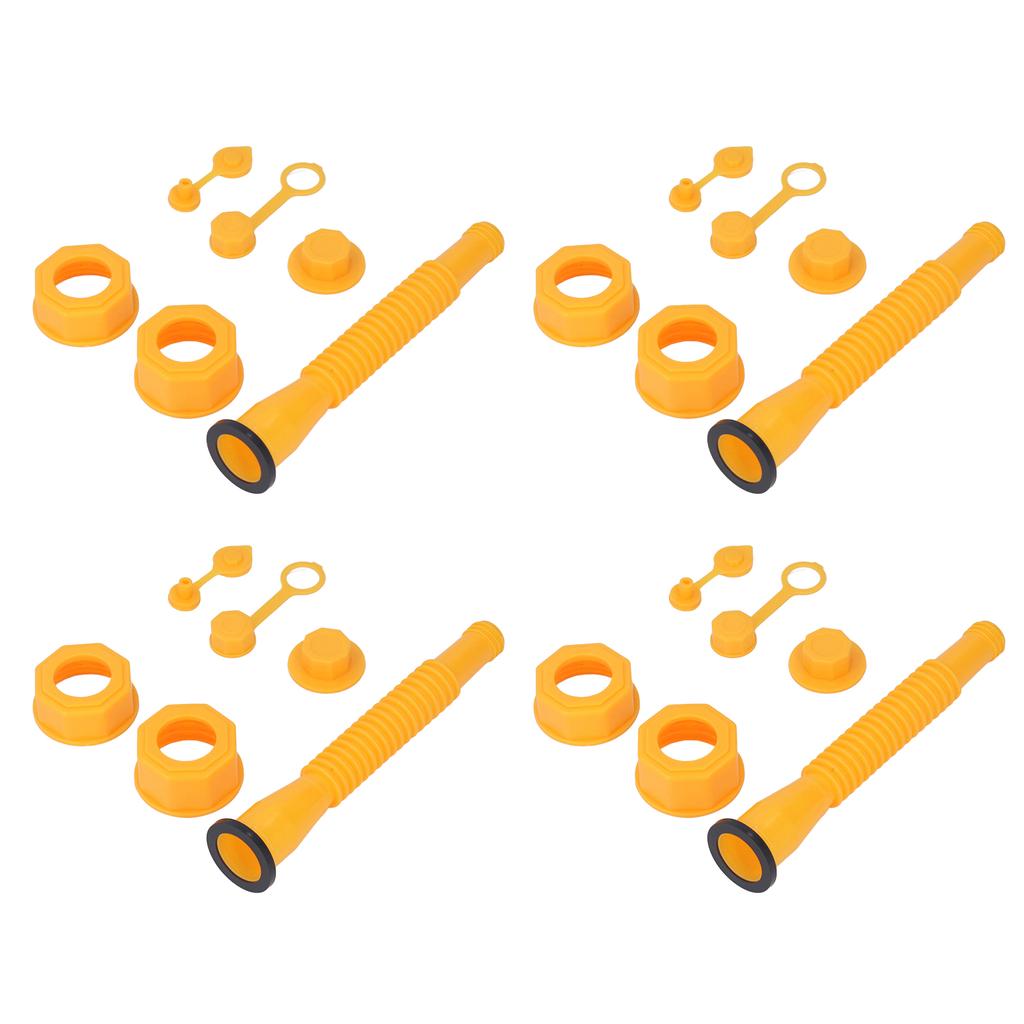 4 Set Gas Can Spout Kit Leakproof Flexible Nozzle Replacement Set for 1 2 5 10 Gal Cans