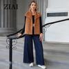 ZIAI Women's Vest Teddy Coat Sleeveless Vest Coat Solid Fleece Fur Jacket Stylish Female Thick Warm Casual Parka Trend 20346