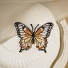2pcs Heat Transfer Flower Patches Embroidery Design Butterfly Patches  For Clothing Accessories