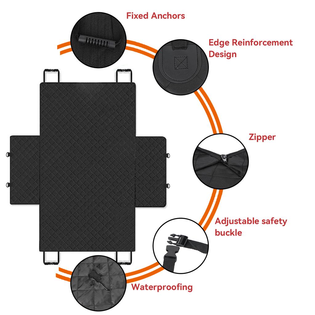 600D Oxford Fabric Waterproof Pet Dog Pads Car Rear Seat Cover Dog Mat Prevent Cats From Scratching Travel Dog Carrier Hammock