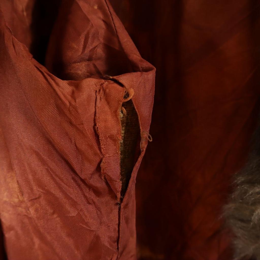 VINTAGE 70s 80s Made in England Animal Pattern fur coat Brown Women Used