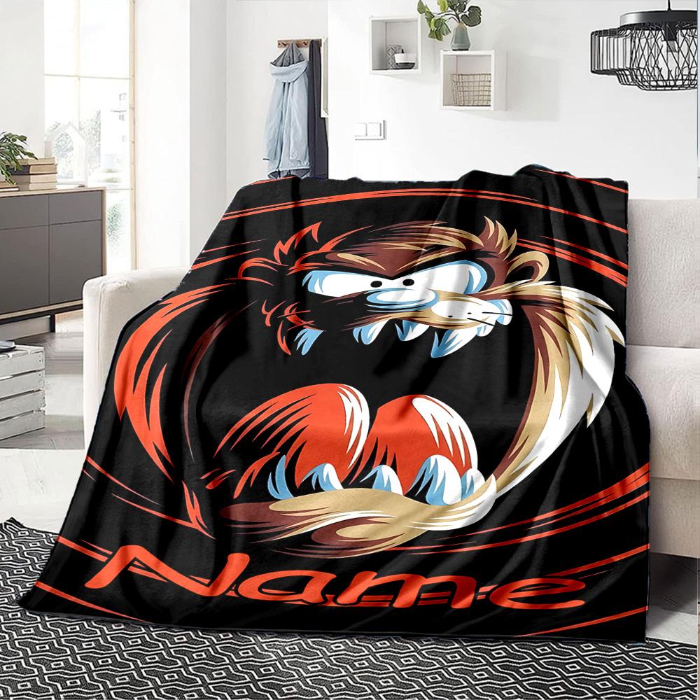 Customiz Name Personality Taz-Mania Blanket Soft &Warm Sofa Office Bed Travel Lunch Break Blanket, Gift Suitable All Seasons