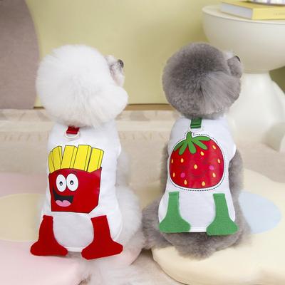1PC New Designer Pet Dogs Clothes Breathable Spring Summer Vest for Pets Funny Fruit Printing Unisex Sleeveless Cat Clothing