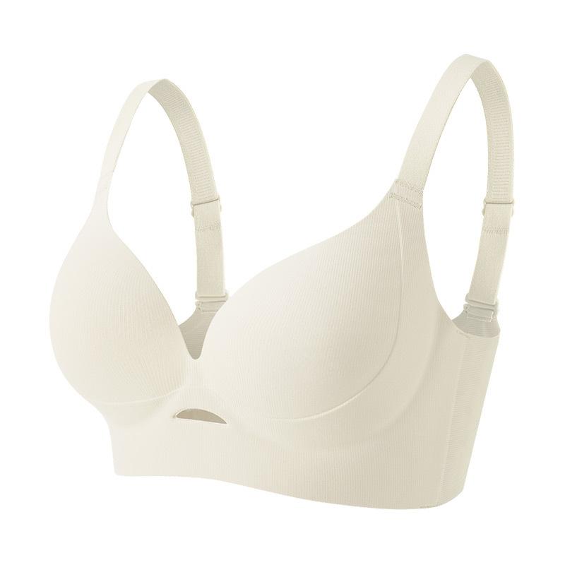 

Traceless gathering, big breasts, thin upper support, anti-sagging adjustment type, large size bra without steel ring 34/75CD шампанского
