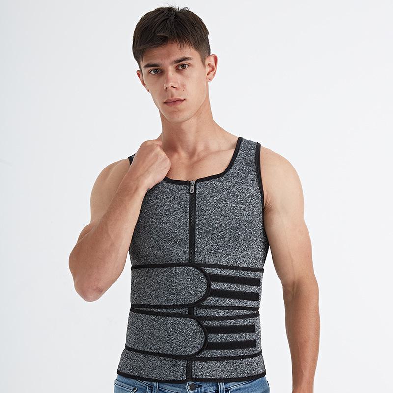 Men's Double Belt Sports Vest for Body Shaping and Waist Fitness, Sweat-Inducing Abdomen Vest.