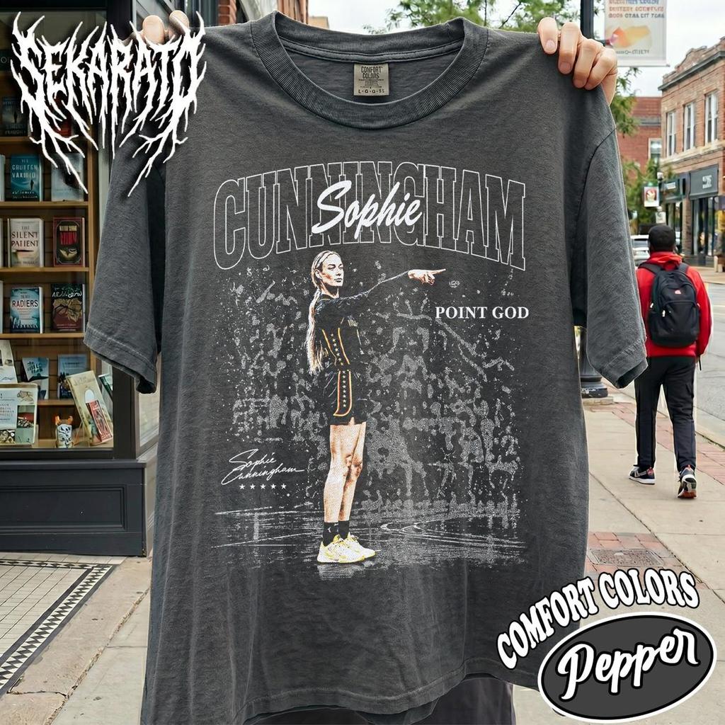 T-Shirt Comfort Colors Sophie Cunningham, Sophie Cunningham Donna Pallacanestro Point God Maglietta Vintage VT11