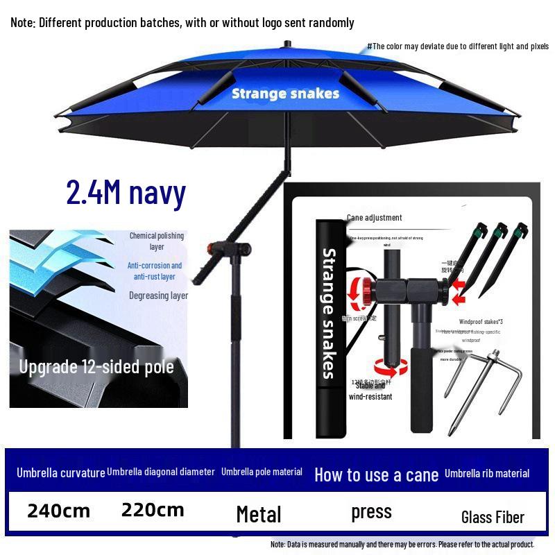 Universal Heavy-Duty Outdoor Fishing Umbrella – Large, Thickened Sunshade & Rain Protection