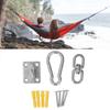 7 PCS Stainless Steel Hammock Hanging Hardware Kit with Door Buckle Snap Hook Screw Sun Shade Sail Fixing Accessories
