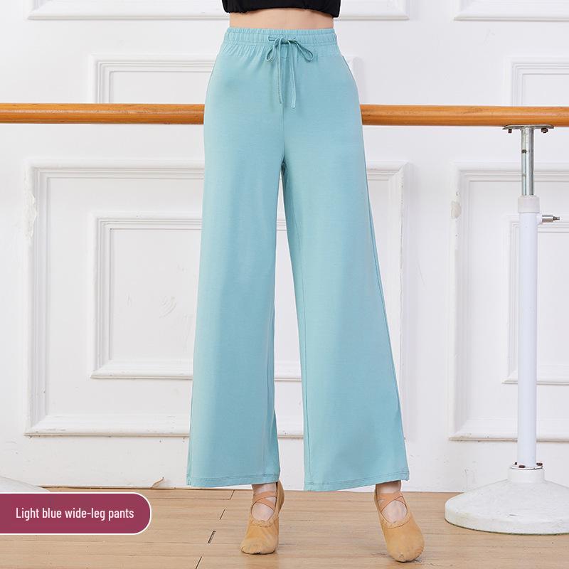 

Женские модальные танцевальные брюки с широкими штанинами - Большой размер, Весна/Лето, Классический китайский стиль XXL (62.5-70 kg) светло-синий