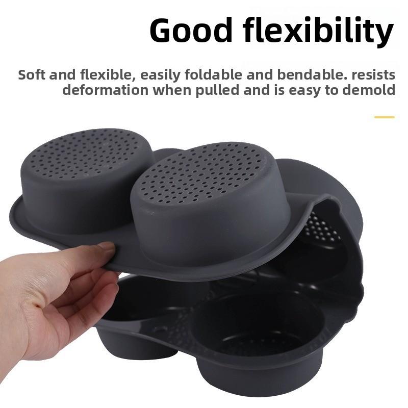 Food Grade Silicone Burger Mold 6 Holes French Bread Mold Easy Demoulding Kitchen Baking Tools