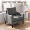 Accent Chair Removable Pillow Linen Armchair With Comfy Spring Cushion For Living Room Bedroom Study Dark Grey