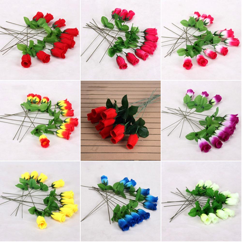 20pcs 7 Colors Simulated Rose DIY Party Decoration Festival Supplies Small Artificial Rose Flowers Home Decor Bouquet Home Decor