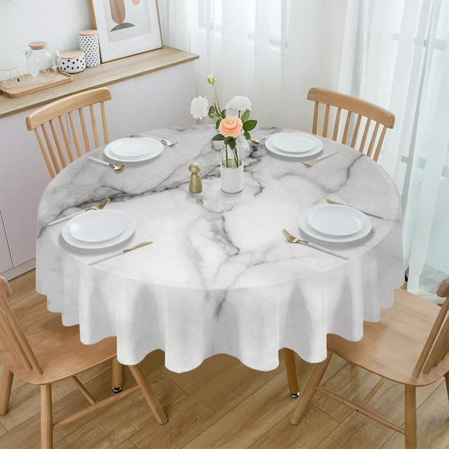 

Round Marble Tablecloth Waterproof Kitchen Decor Dining Coffee Table Cover Picnic Mat Durable Washable 4pcs 33x48 Table mat