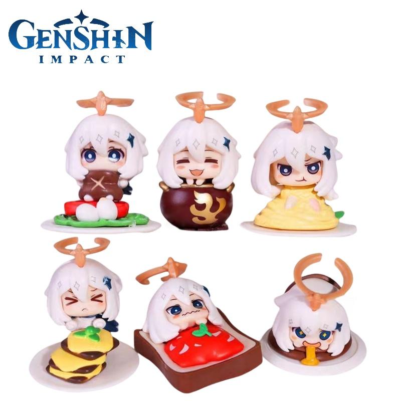 Original God Paimon Pvc Collectible Figure 4-6cm Cute Anime Character Toy