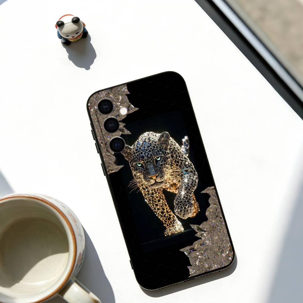 

Fortune Leopard Phone Case For Samsung Galaxy A73,A72,A71,A70,A53,A52,A51,Others Soft Black Cover Samsung a12