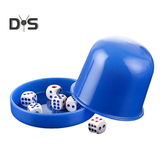 

1 набор игральных костей с подставкой, 6 игральных костей, прочный ручной шейкер, чашка для взрослых, семей, ночных баров, вечеринок, азартных игр, напитков, настольных игр, казино, оборудование синий