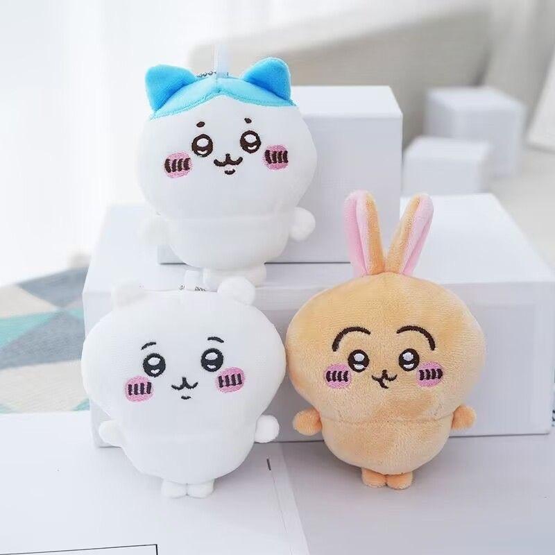 @@10Cm Kawaii Chikawas Hachiware Usagi Angry Pun Series Plush Keychain Pendant Soft Stuffed Cartoon Plush Doll Toy Bag Pendant