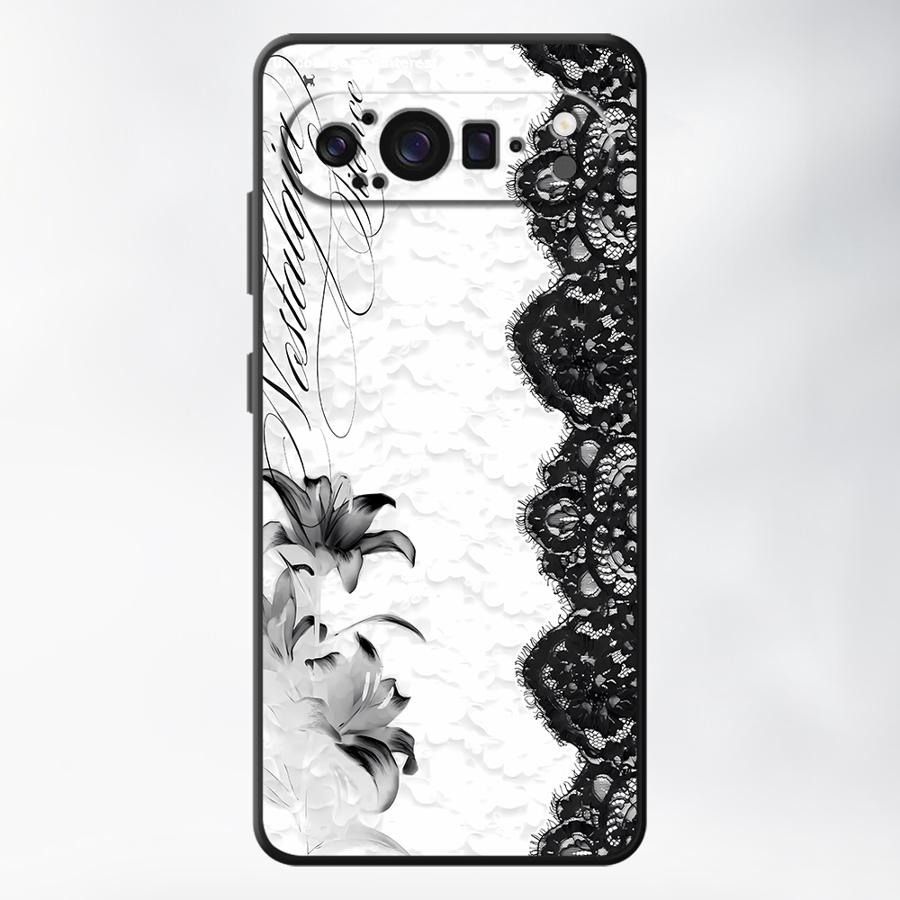 Retro Lace Art Case for Google Pixel 10A 6 7 8 Pro 7a 8a 10 9 Pro XL 6a 9a Funda Phone Cover