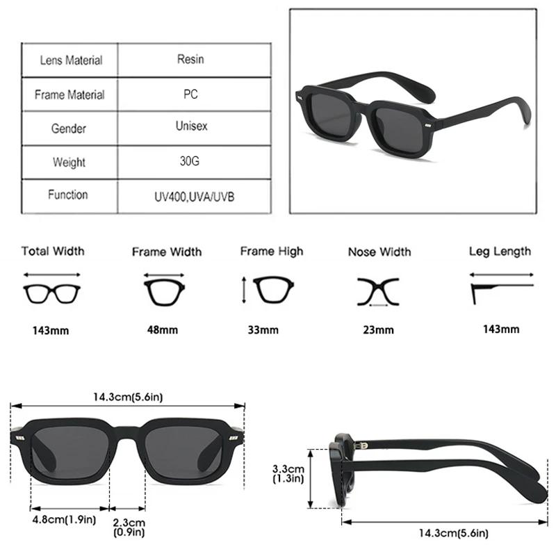  Fashion Small Square Women Sunglasses Retro Rivets Men Black Tea Shades UV400 Sun Glasses